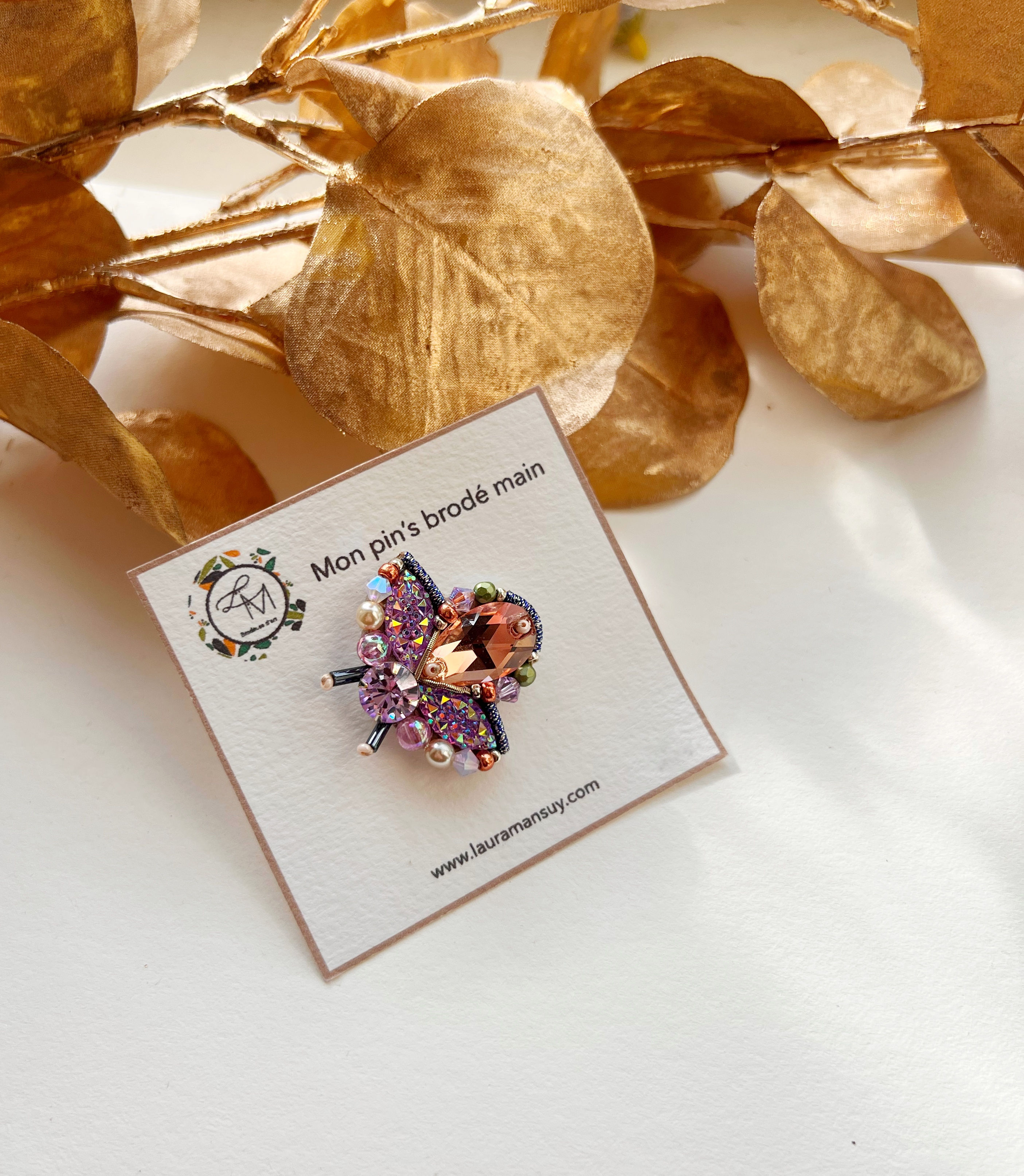 SOLDE - Pin’s insecte rose 