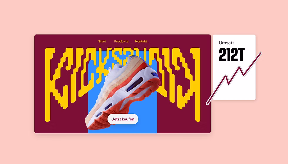 Website Ausschnitt mit Sneaker