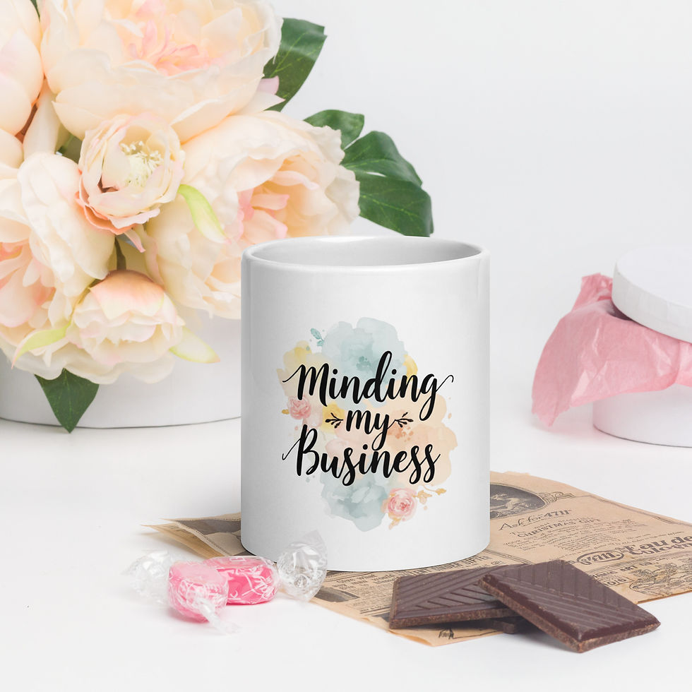 Thumbnail: Minding My Business White glossy mug