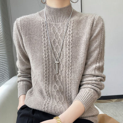Miniatura: Camisa feminina de gola alta, modelo básico, ideal para outono e inverno