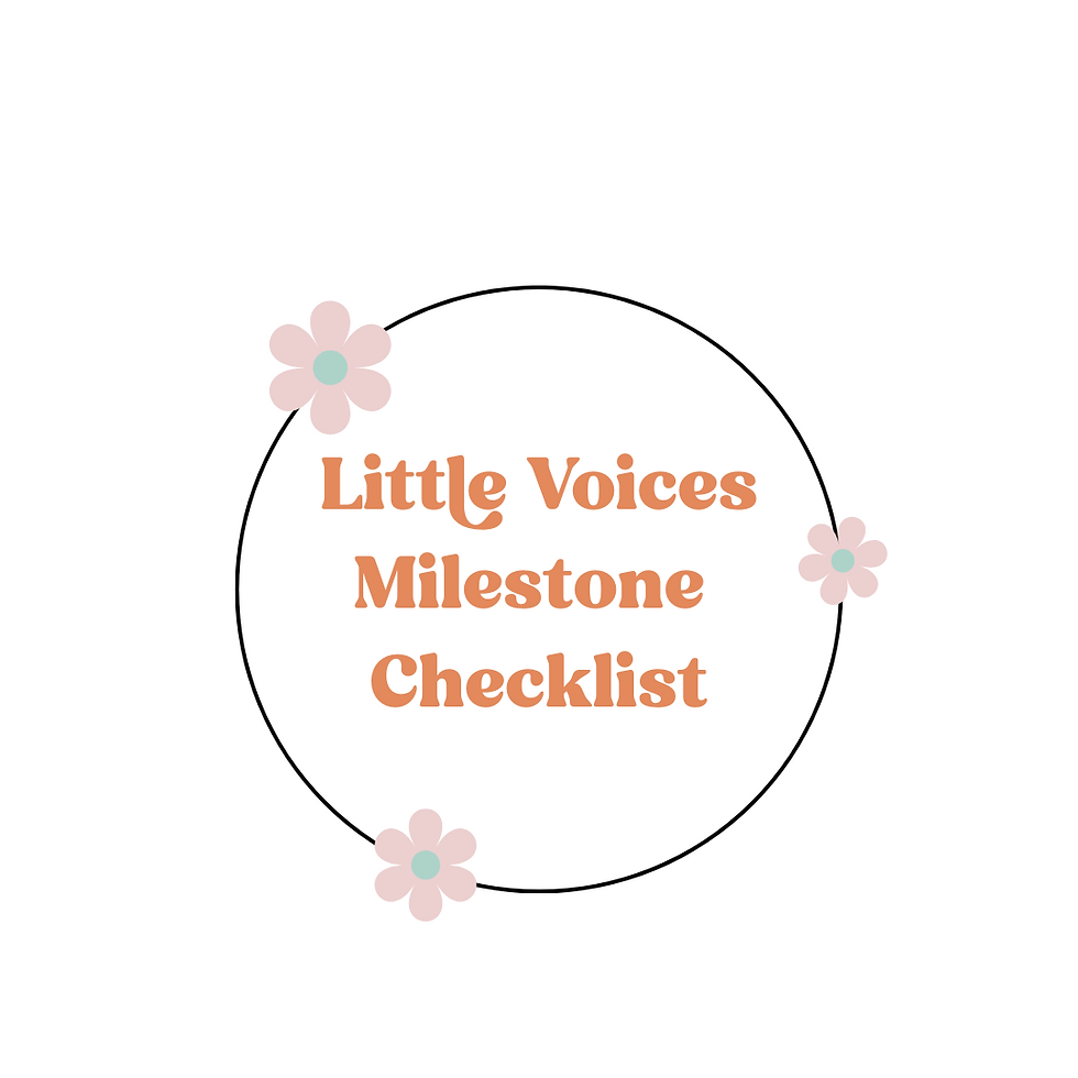 Little Voices Milestone Checklist graphic
