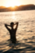 Woman at sunset