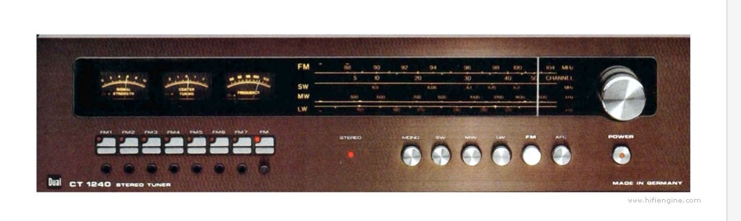 DUAL CT-1240 TUNER/radio