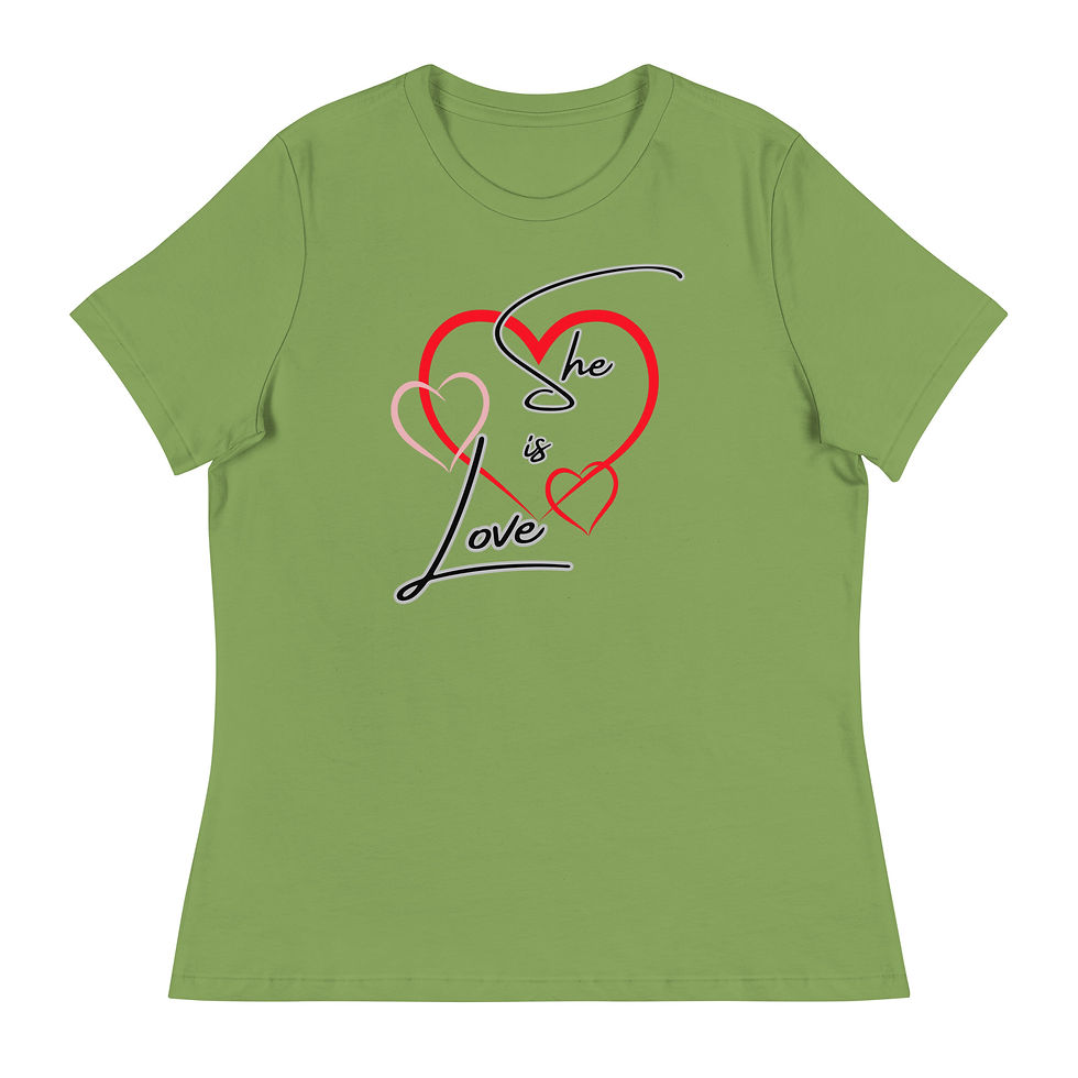Thumbnail: Cotton blend T-shirt  with the text “She is love."
