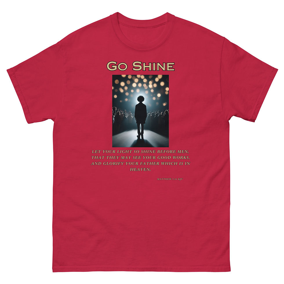 Thumbnail: Cotton blend T-shirt with the message "Go shine" encouraging you to inspire  others.