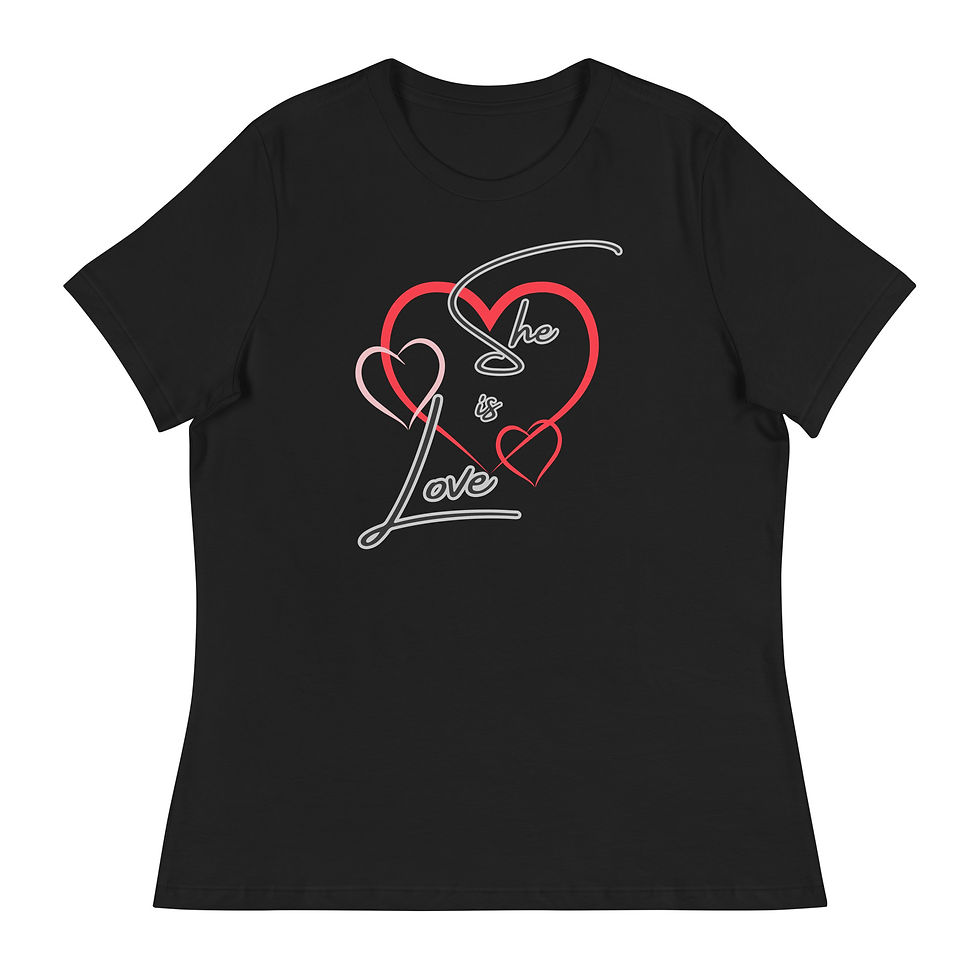 Thumbnail: Cotton blend T-shirt  with the text “She is love."
