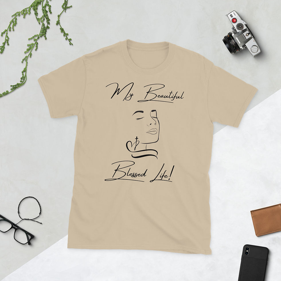 Thumbnail: Cotton blend T-shirt with the message “My Beautiful Blessed Life" featuring a beautiful woman.