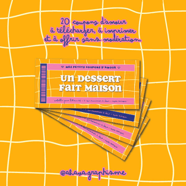 Miniature : Cadeau romantique fait maison – idée surprise pour couple à imprimer – coupon d’amour gourmand, attention mignonne