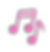 A pink cute music note