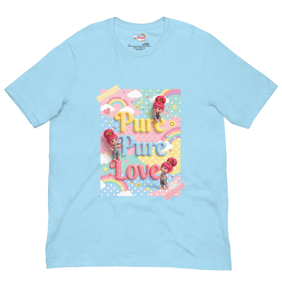 Thumbnail: Pure Pure Love -  T-shirt ❤️🩷🧡💛💚🩵