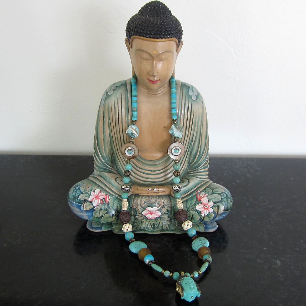 Thumbnail: Tibetan Buddha pendant turquoise necklace