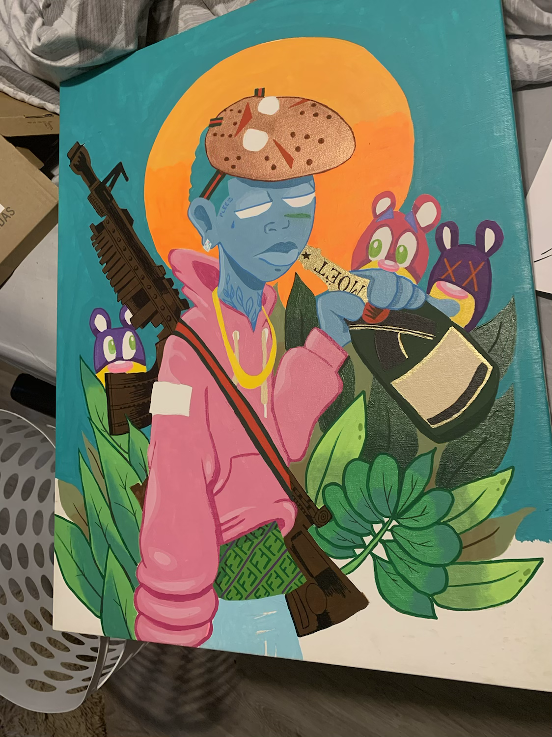 Something I’m working on...thinking about changing the mask color to black instead. Thoughts? content media