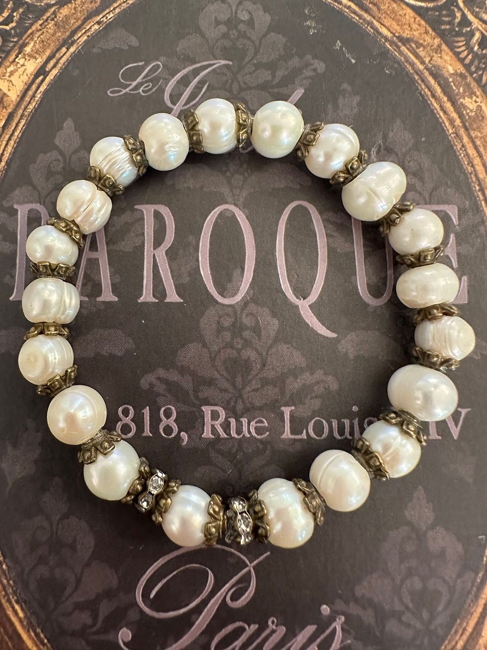 Thumbnail: Freshwater Pearl Elastic Bracelet- Give Me Liberty Collection