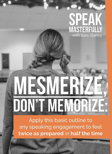 text reading "mesmerize don't memorize" over a photo of woman with a long braid standing in front of a crowd