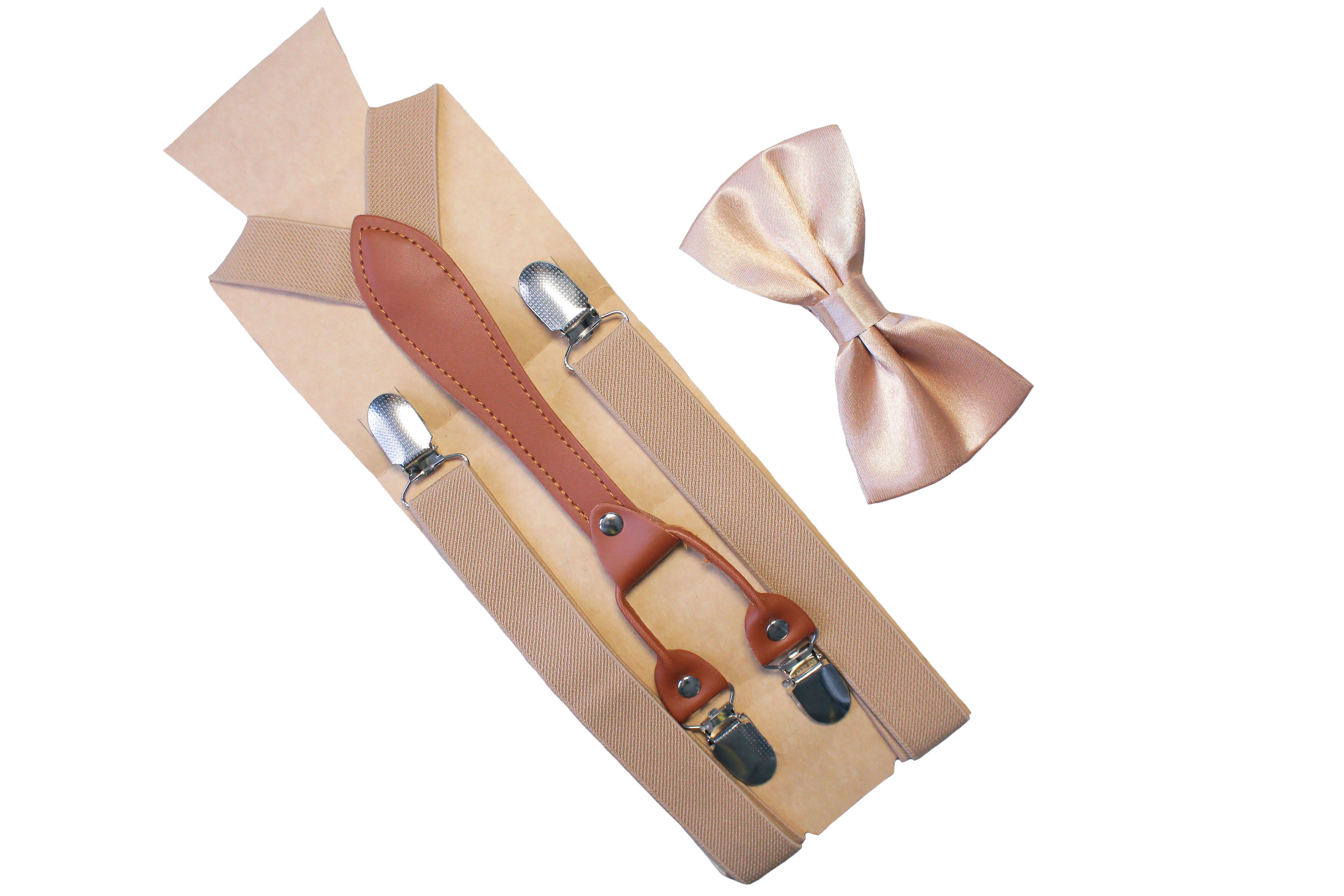 set suspensores + humita4 broches color beige