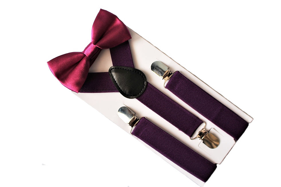 Miniatura: set humita + suspensores color violeta oscuro para niños (a)