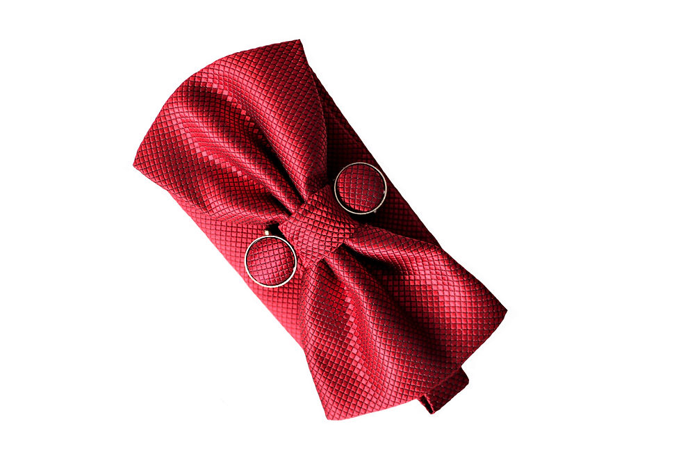 Miniatura: set humita + pañuelo + colleras (gemelos) rojo Italiano