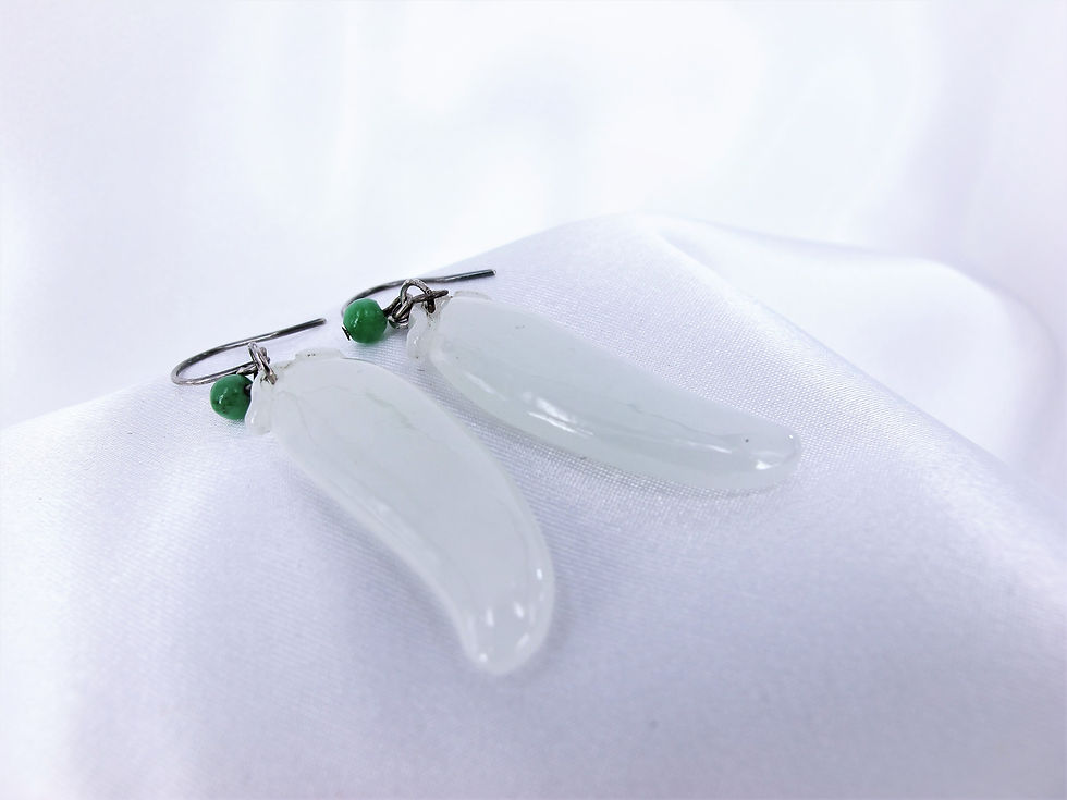 Miniatura: JCj 175E Jade 翡翠 "pepper" Earrings