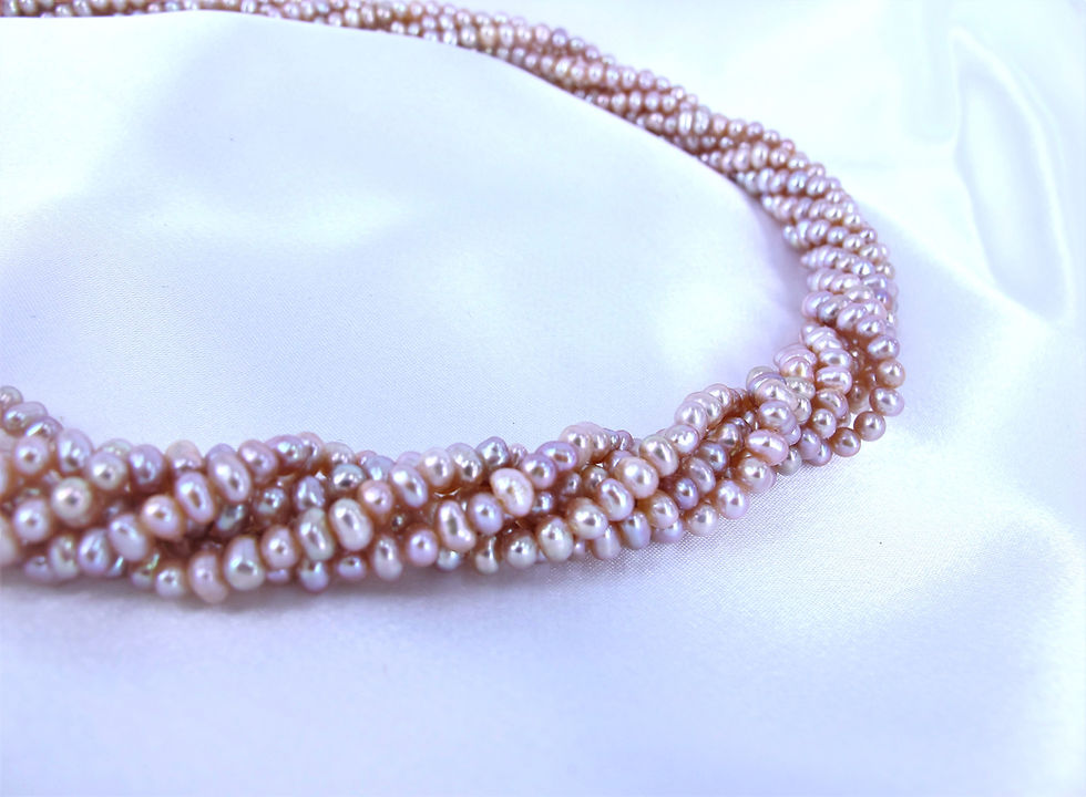 Thumbnail: JCp 335N Freshwater lt. purple rice pearl six strands Necklaca