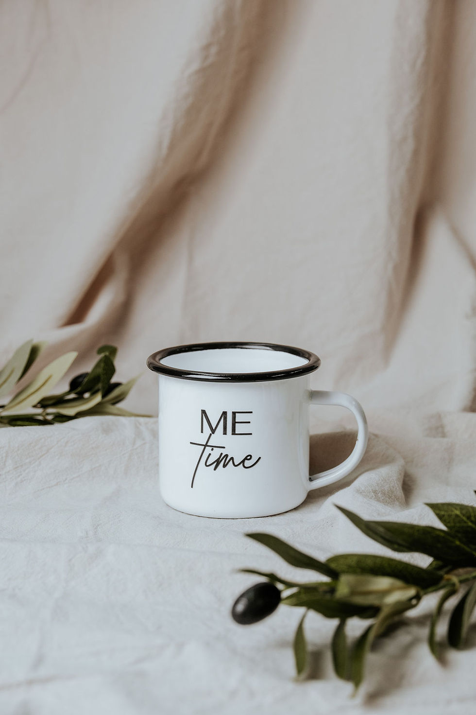 Emaille Tasse "Me Time"