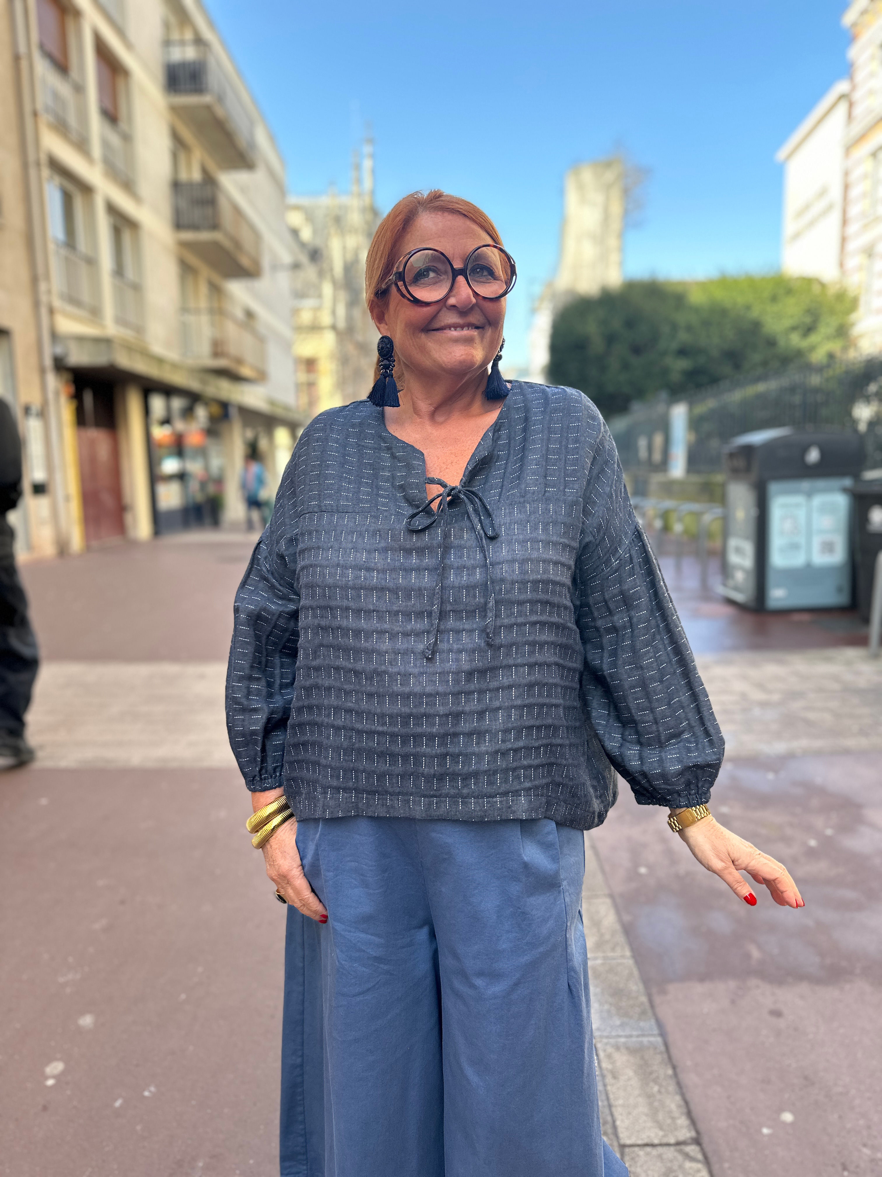 Blouse petit trait marine
