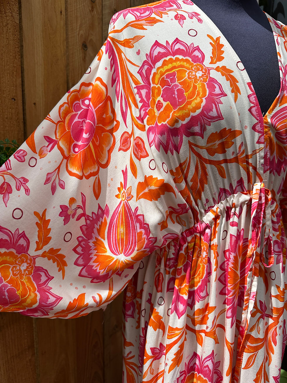 Miniature : Robe longue W floral rose orange