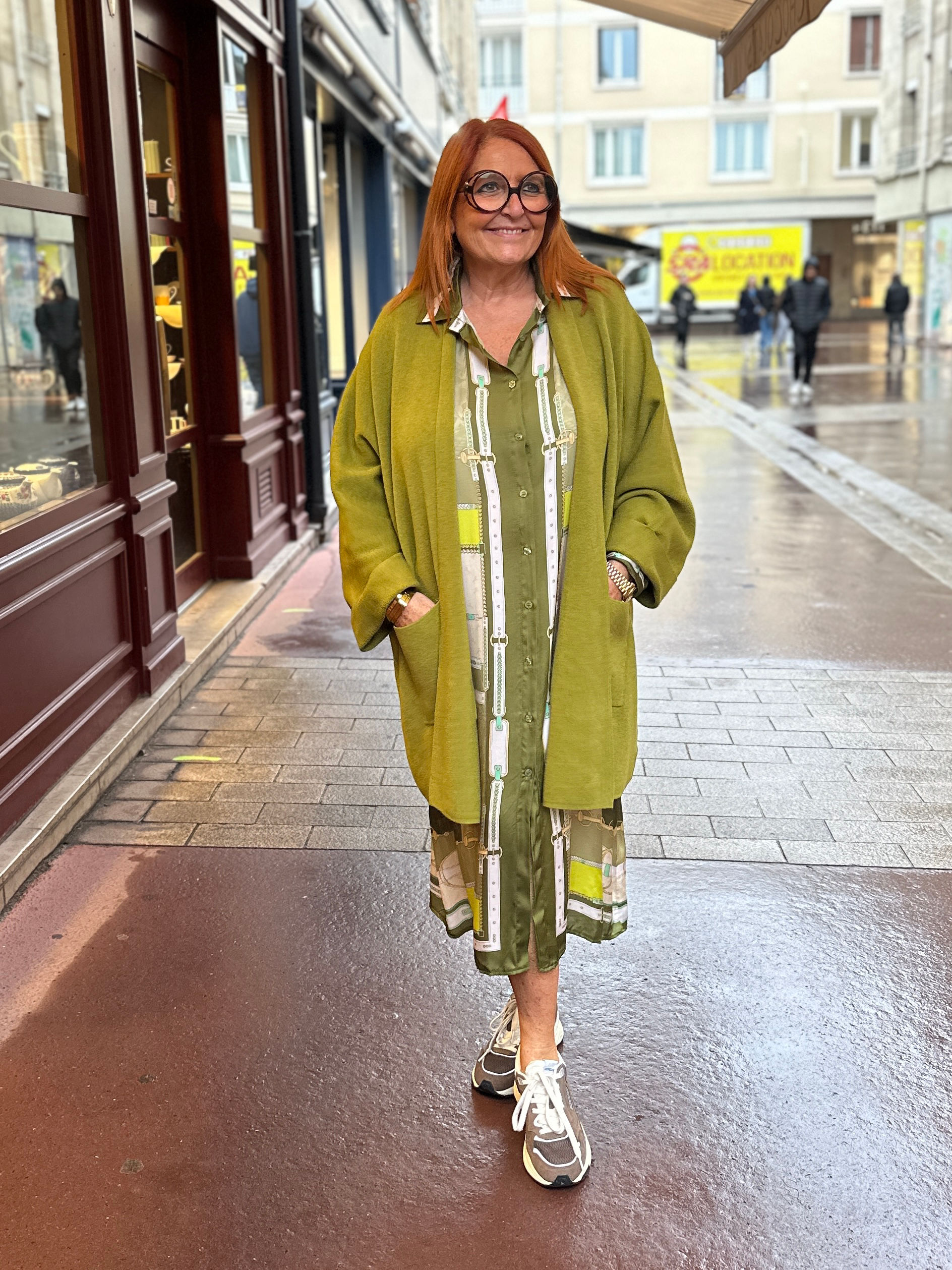 Gilet kimono olive