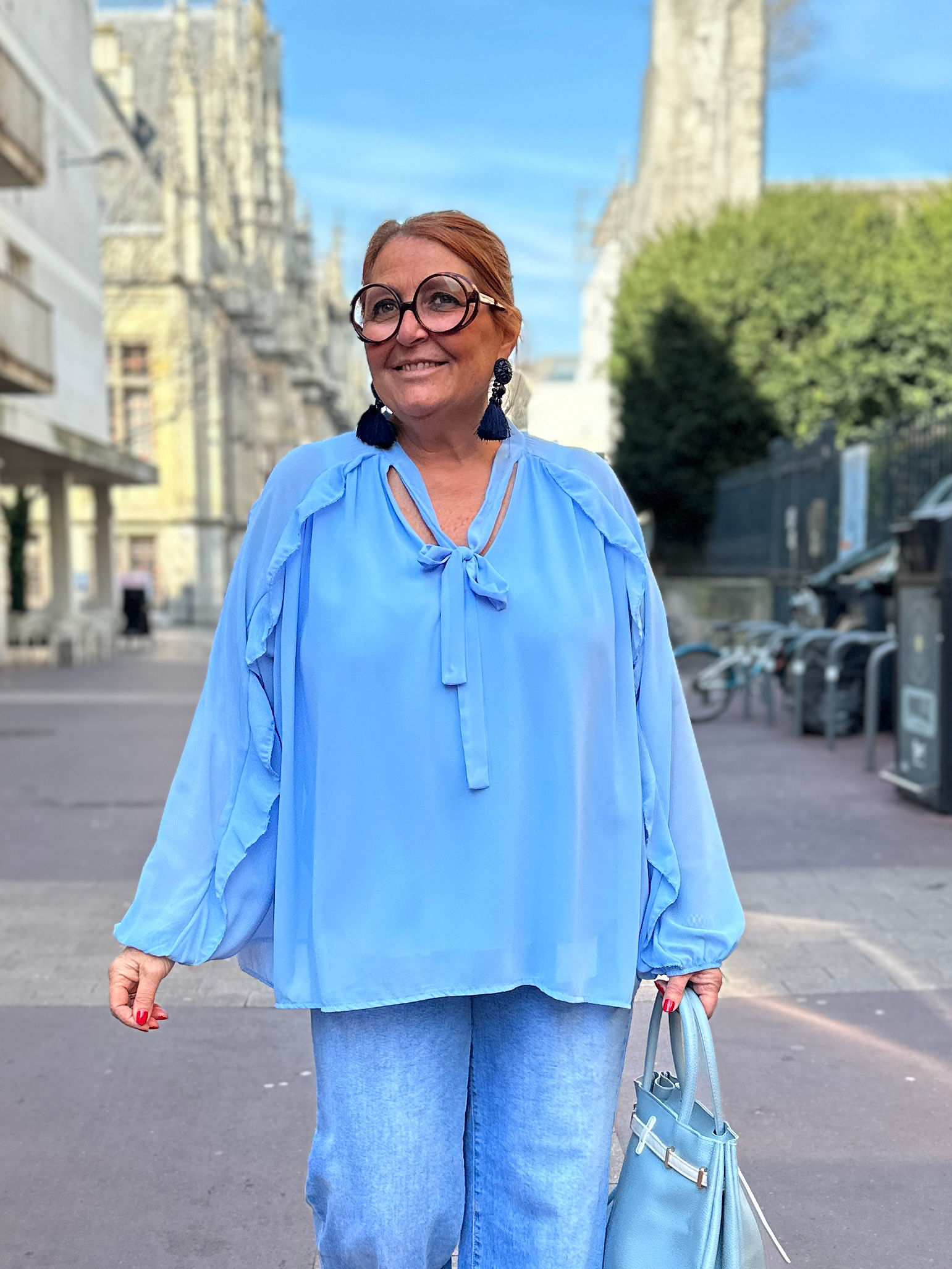 Grande blouse volantēe ciel