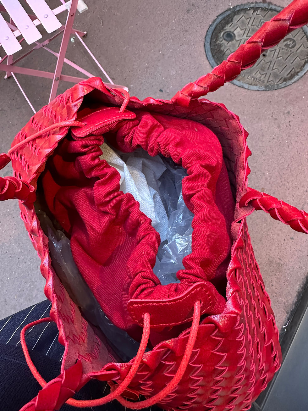Miniature : Sac tressé rouge