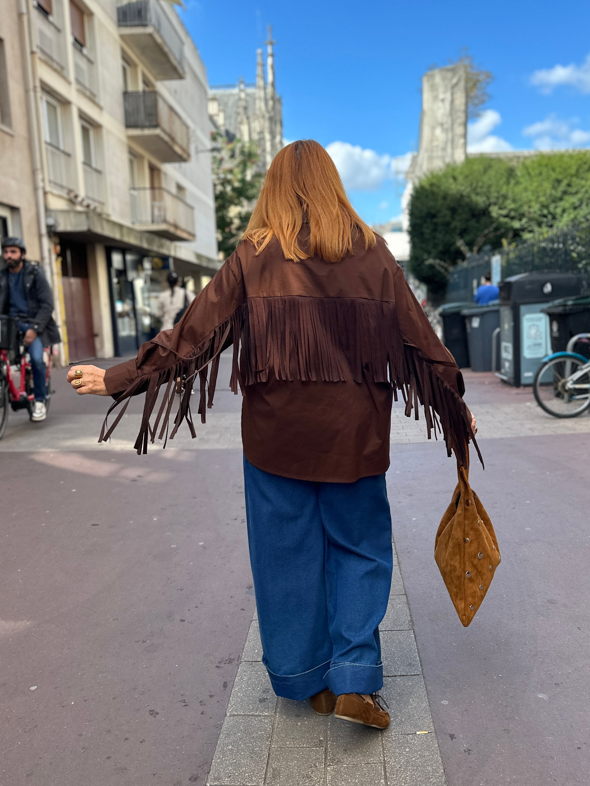 Chemise franges choco