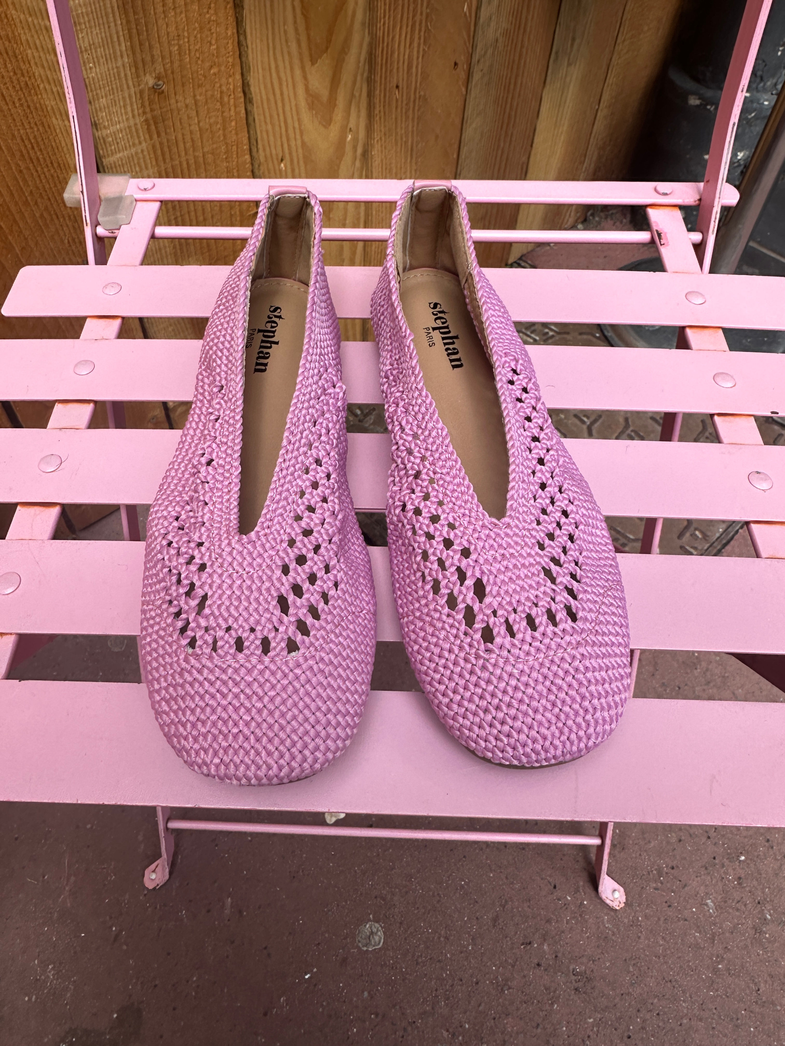 Ballerines crochet rose