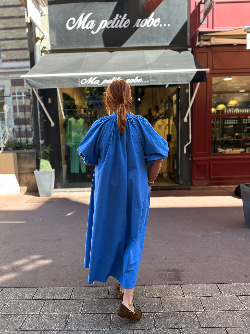 Miniature : Robe longue ballon cobalt