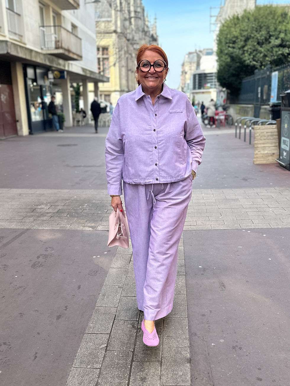 Miniature : Chemise rayée rose et bleue 