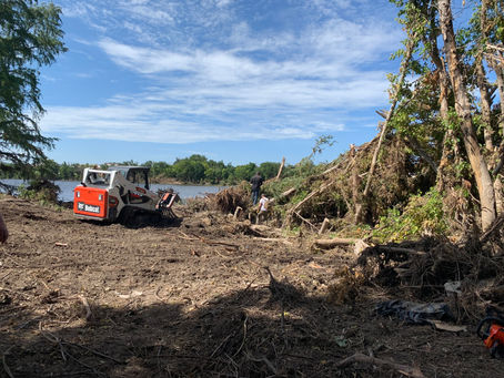 Excavation work on the Guadalupe River