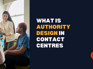 What Is Authority Design In Contact Centres - showing a team leader conducting a coaching session with agents in a contact centre environment.