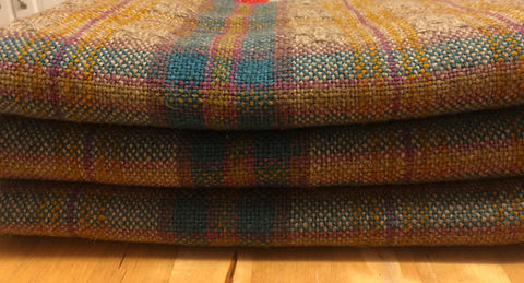 Huck shawls in Castlemilk Moorit/Shetland.