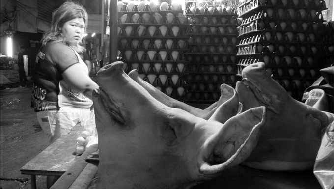 The lady who sold pigs' heads