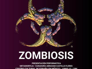 Póster de la Presentación de Zombiosis en el Centro Cultural de España en México.