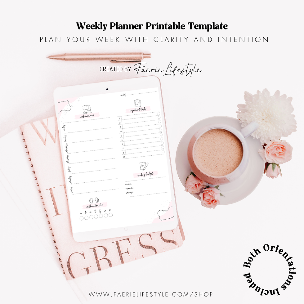 Weekly Planner Printable Template Portrait