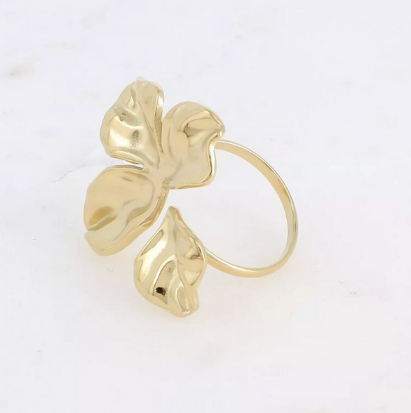 Bague ouverte - jolis feuillages