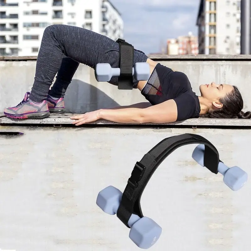 Thumbnail: Hip Thrust Belt Pad Dumbbell Weights Training Glute Bridge Home Gym Workout