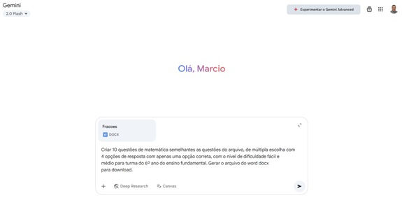 Criando a avaliação no Gemini