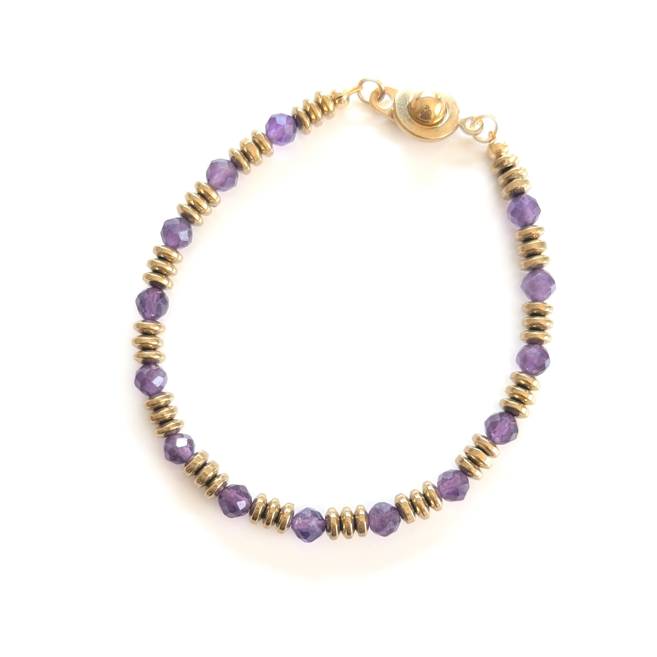 Amethyst & Hematite Bracelet