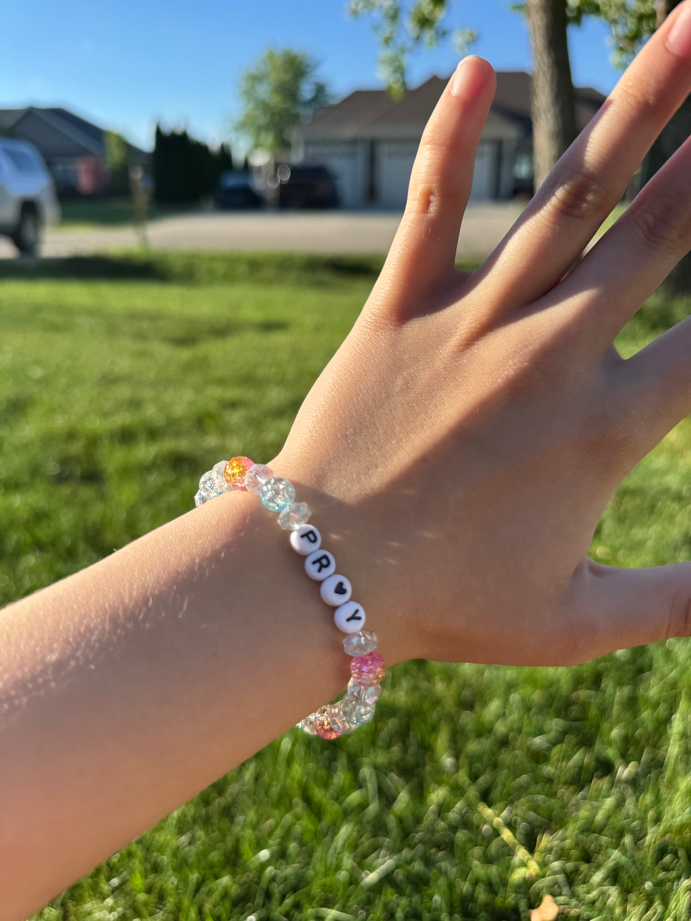 Thumbnail: Daughter of the King Prayer Bracelet 🩷🤍💙