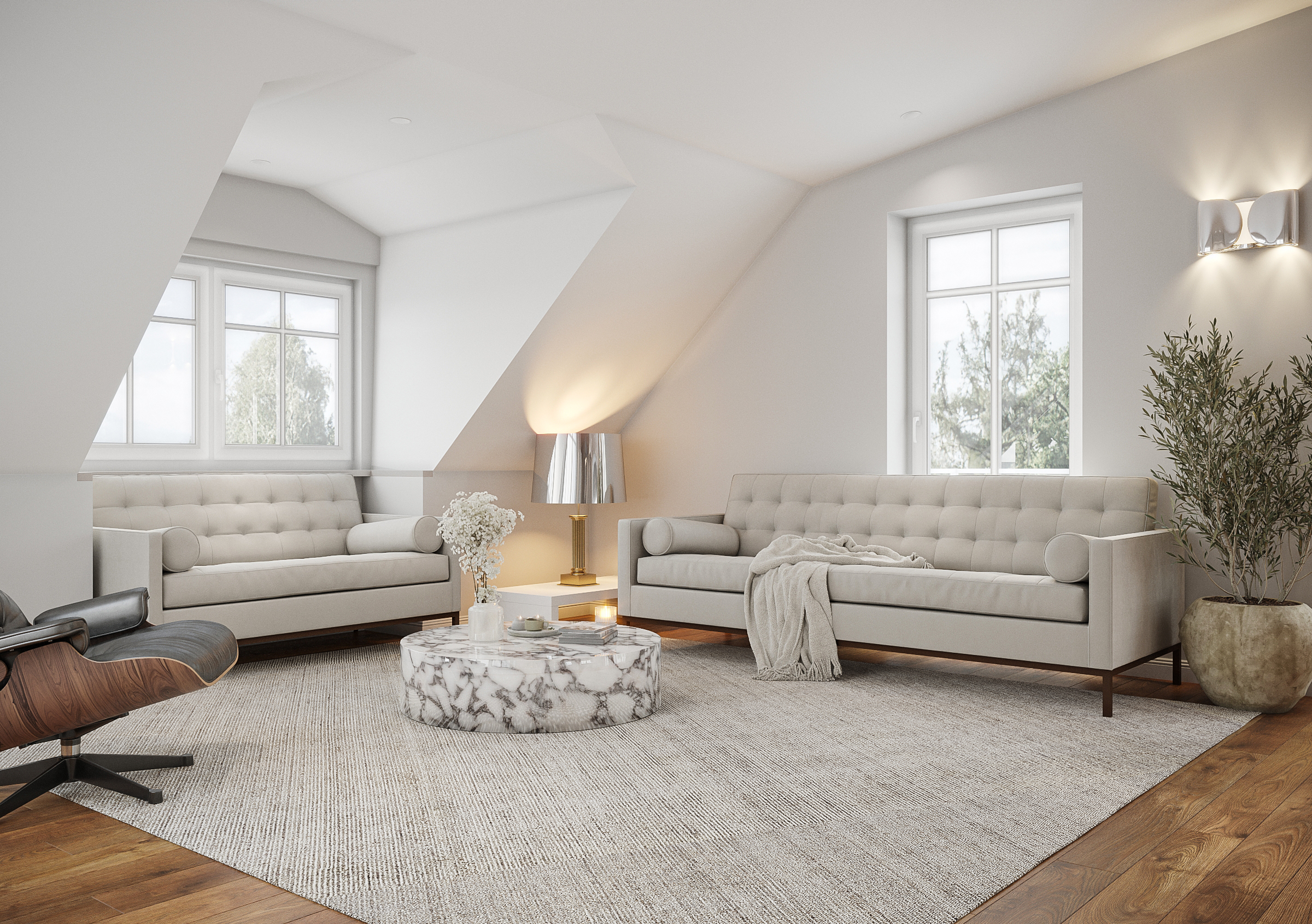Penthouse München Interior Design Wohnzimmer Einrichtung