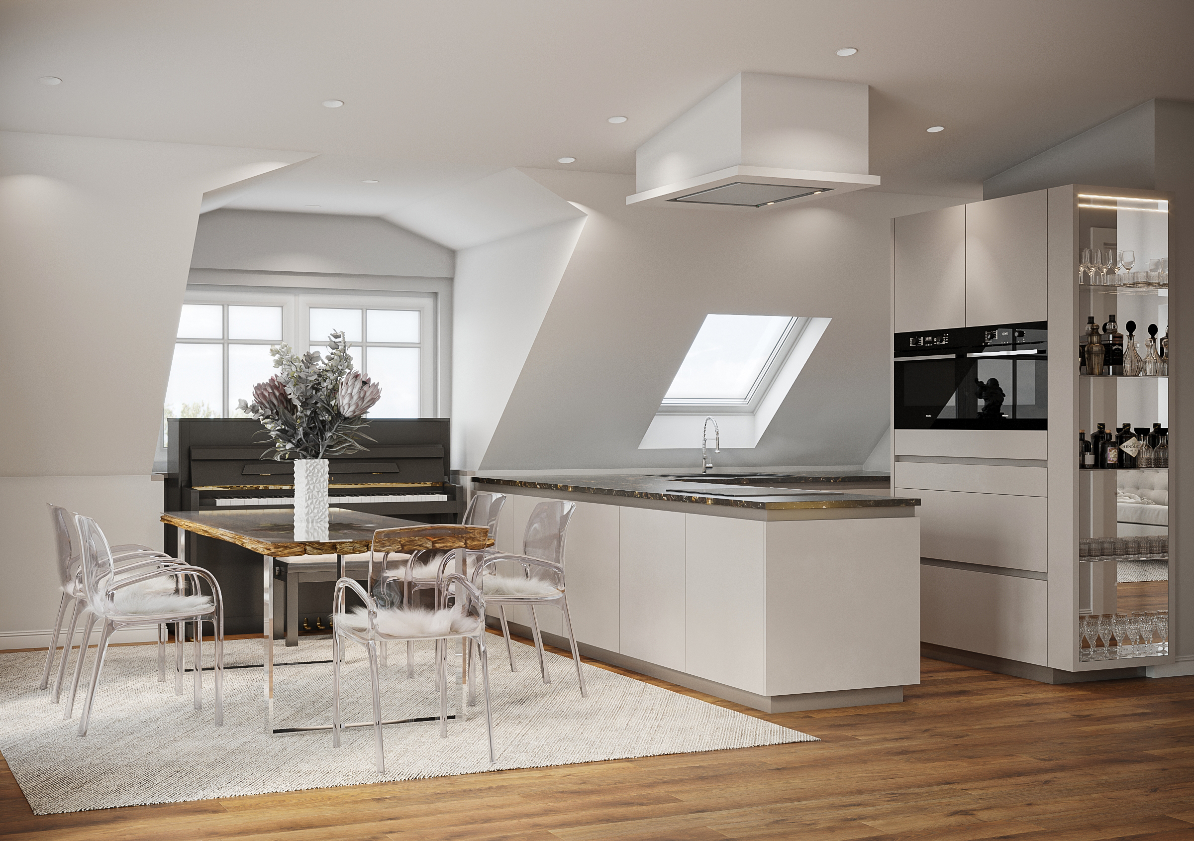 Penthouse München Interior Design Küche Einrichtung
