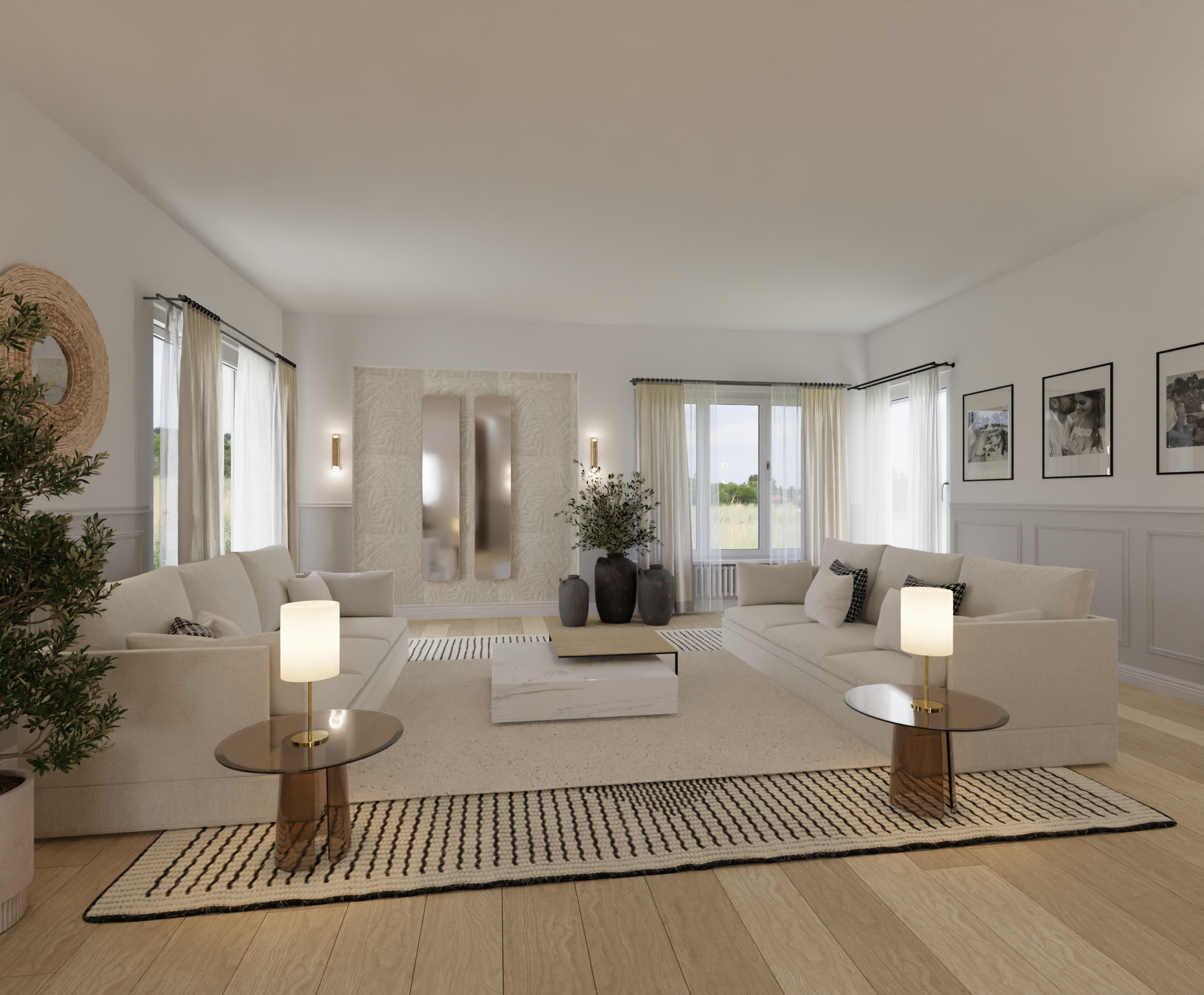 München Villa Einrichtung Wohnzimmer einrichten Ideen