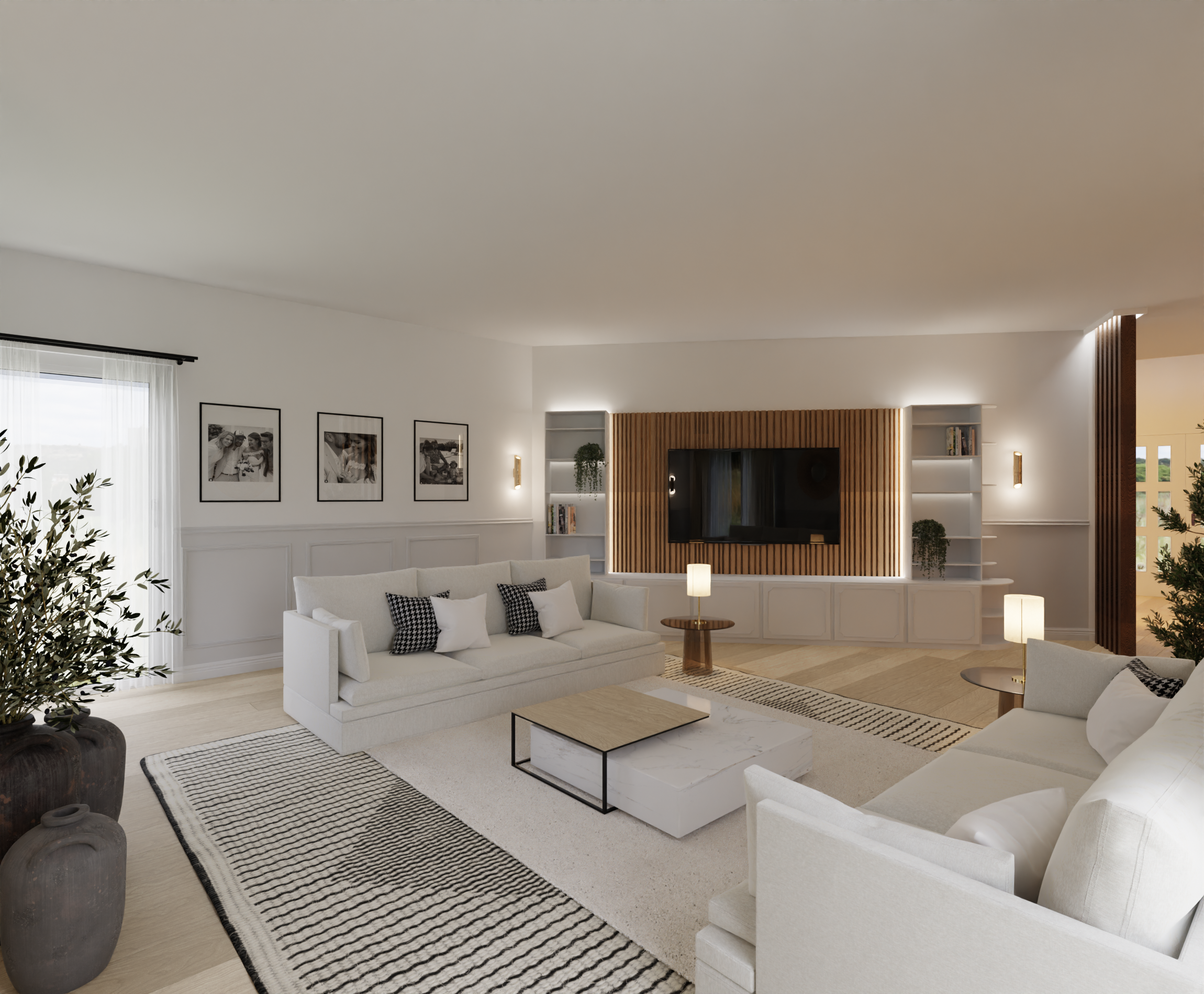 München Villa Einrichtung Wohnzimmer einrichten Ideen