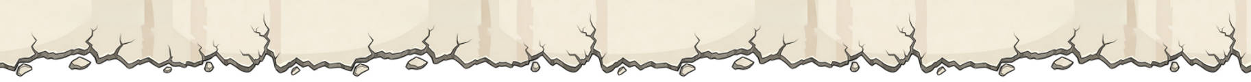 Cartoon-style website header designed to look like broken drywall. The top edge is flat an
