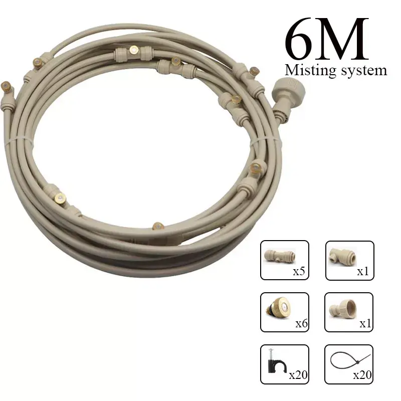 Thumbnail: Water Pipe Misting Cooling Fog Hose Tube System Kit for Greenhouse Irrigation
